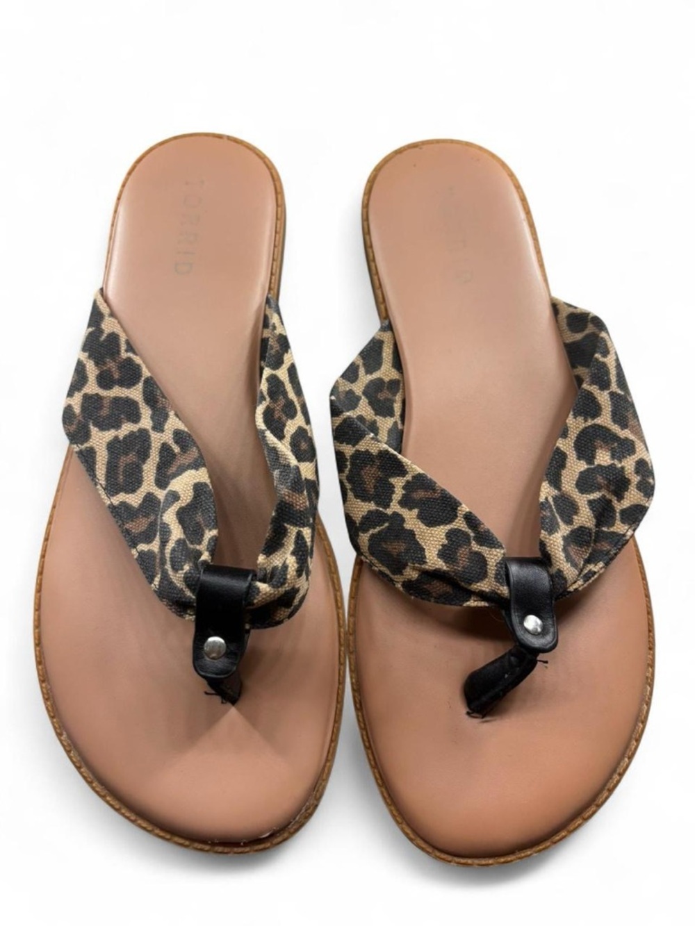 torrid Leopard Print Thong Sandals - Black & Tan